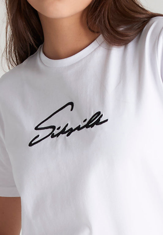 Camiseta boyfriend SikSilk Signature - Blanco